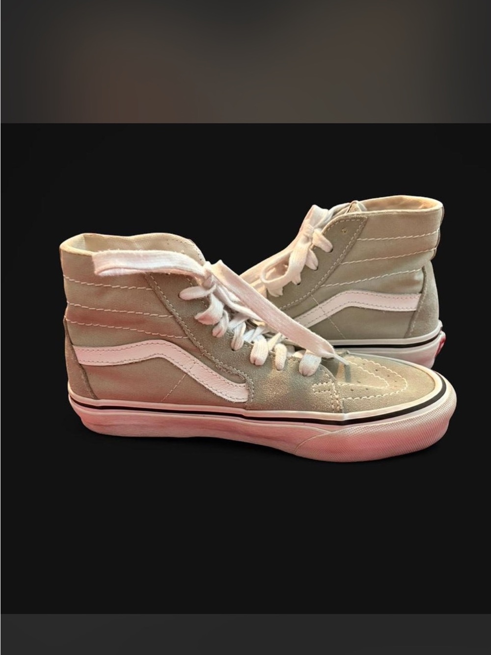 Vans High-Top Sneakers in Beige and White